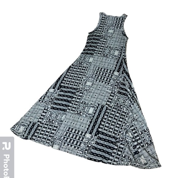 Vintage Ralph Lauren Jeans Co. Sleeveless Geometric Print Cotton Maxi Dress Sz M - Picture 9 of 10